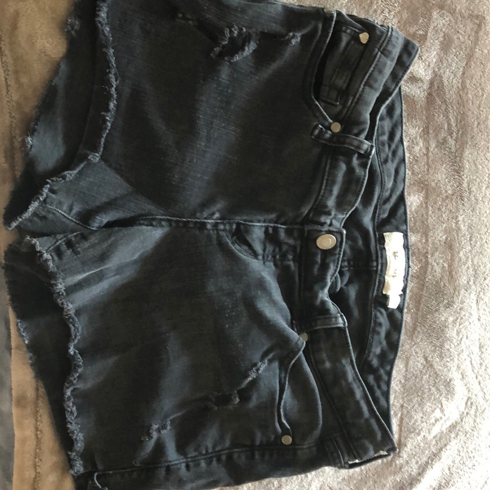 Black jean shorts